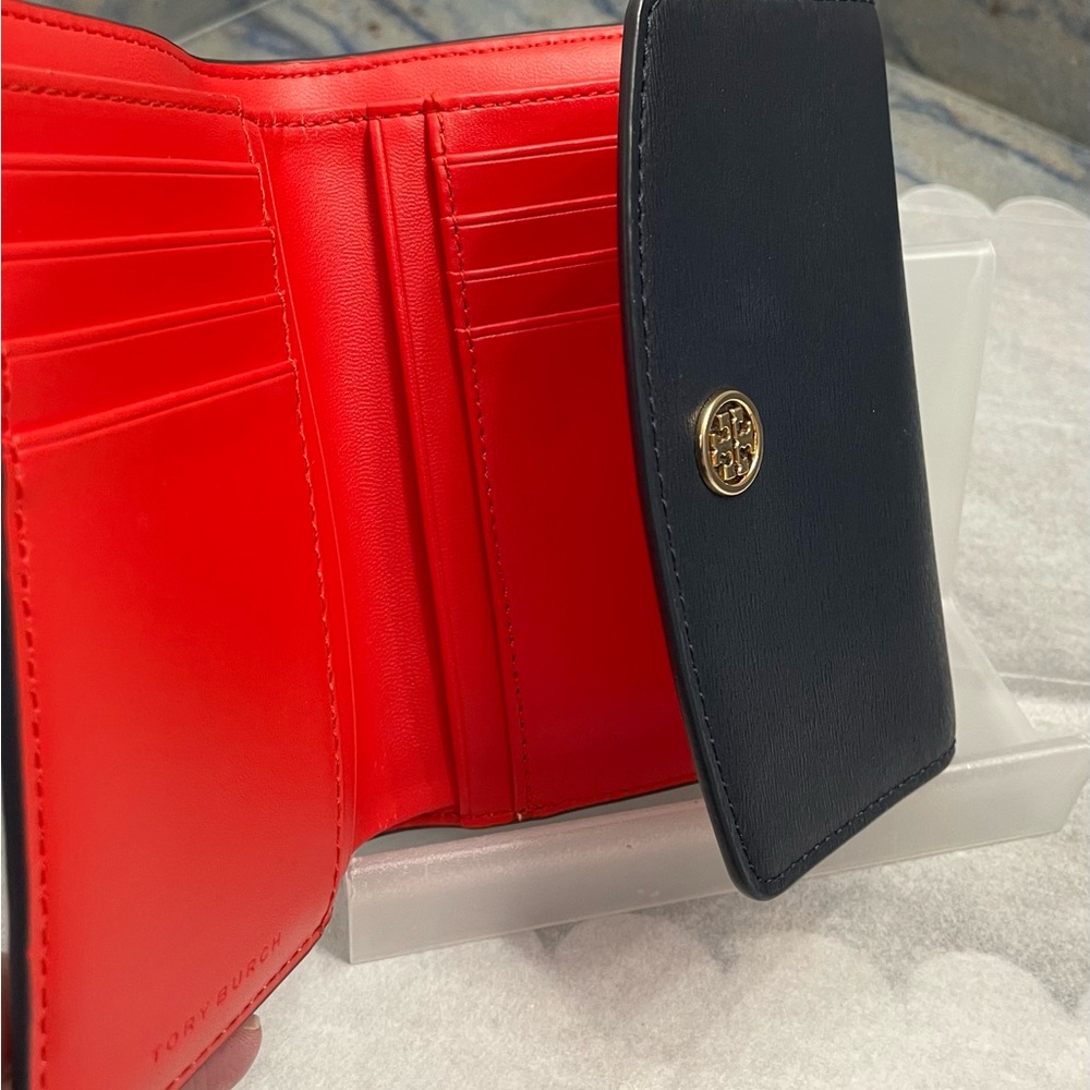 Tory Burch Dark Navy Blue and Red Women's Wallet - Picture 6 of 15